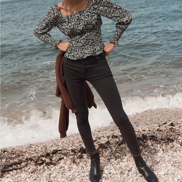 NWT Madewell Petite 10” High Rise Starkey Wash Black Skinny Denim Jeans 23P - Picture 9 of 10